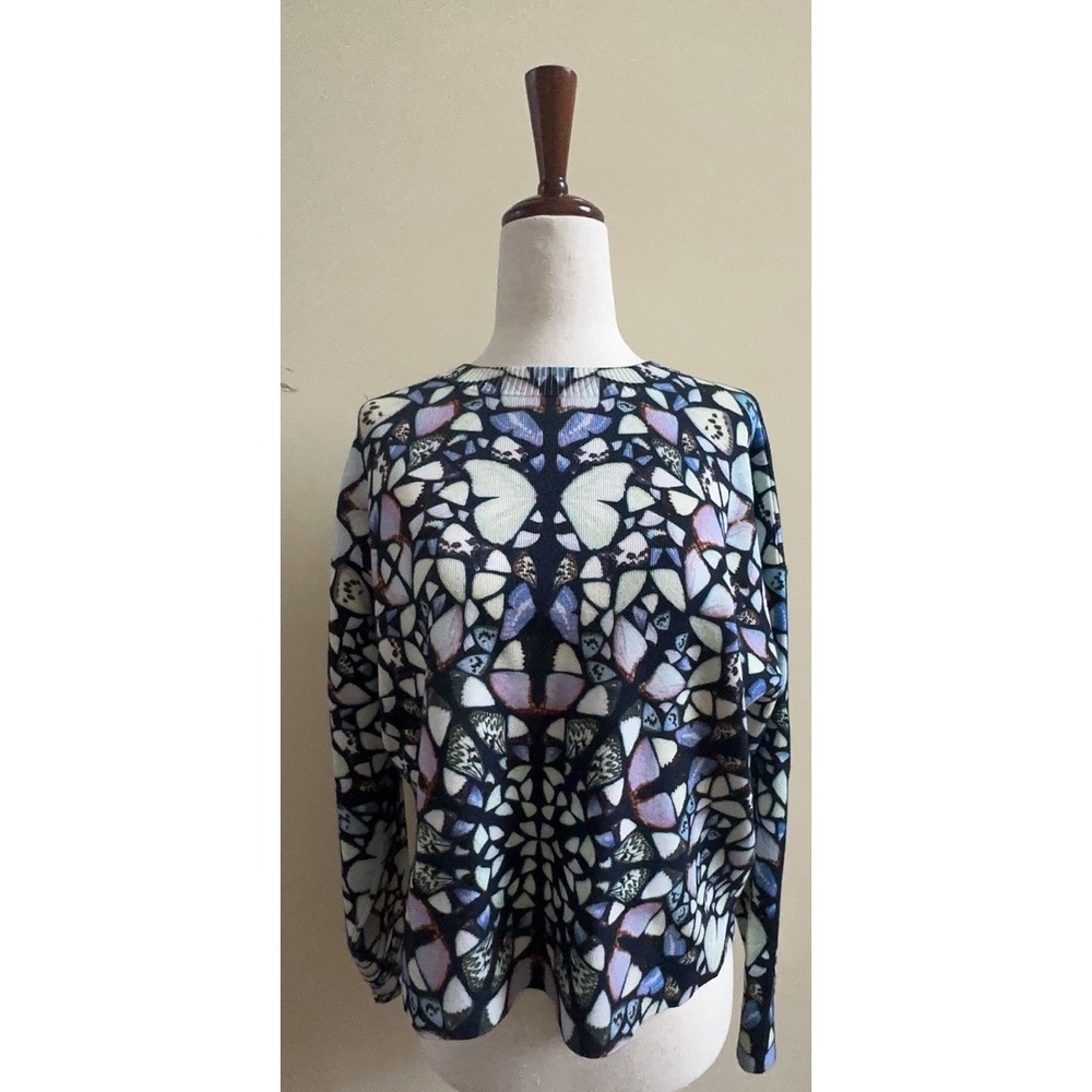 TED BAKER Blue Print Maraly Sweater Top Size 1/S